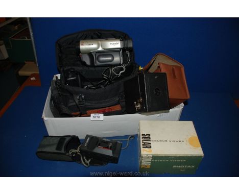 A Cannon 8 mm Video Recorder with accessories, a Ricoh XF-30 camera, a Photax colour viewer etc.