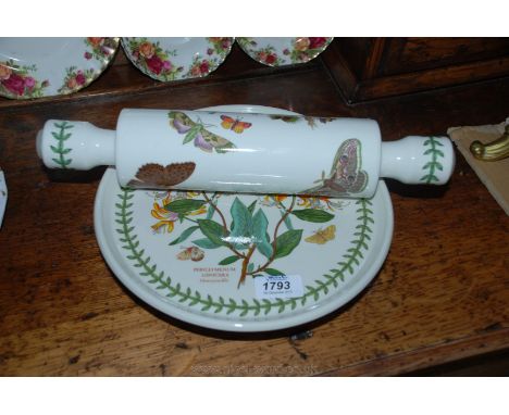 Two Portmeirion items, being Rolling Pin and Cake stand