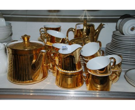 Two Royal Worcester gold lustre part Coffee and Tea Service