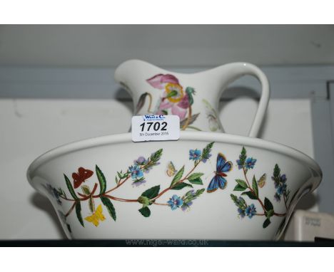 A Portmeirion Bedroomware Basin and matching Jug set, (the basin can be used as a mixing bowl)