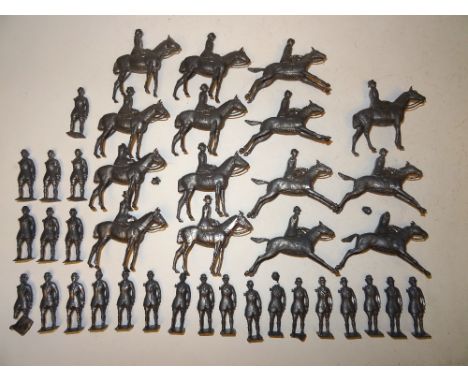 Britains Hunting Series original castings, fifteen mounted and twenty-four on foot (Condition Very Good, four damaged, whip a