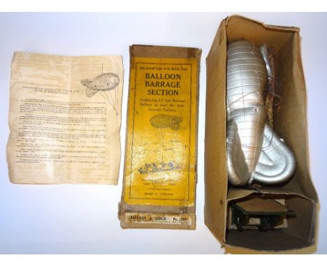 * Britains set 1749, Balloon and Winch dark green finish on wooden base with instruction leaflet in original box (Condition G