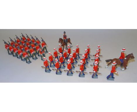 Replica Highland Light Infantry with Officer and mounted Officer, and Royal Canadian Regiment with Officer and mounted Office