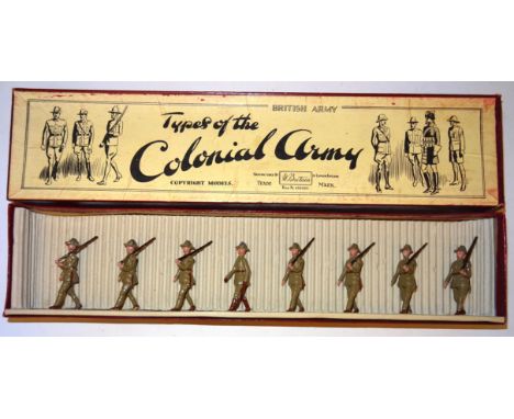 Britains set 1544, Australian Infantry with Officer in original Types of the Colonial Army box (Condition Excellent, box Very