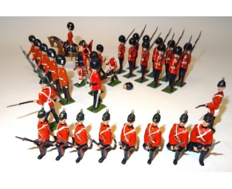 Britains set 9127, Welsh Guards at ease with mounted Officer (Condition Excellent) set 75 Scots Guards at the slope with Offi