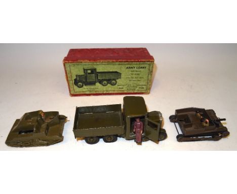 Britains set 1335, Six wheel Army Lorry khaki finish, black treaded tyres, with repainted in original illustrated box (Condit