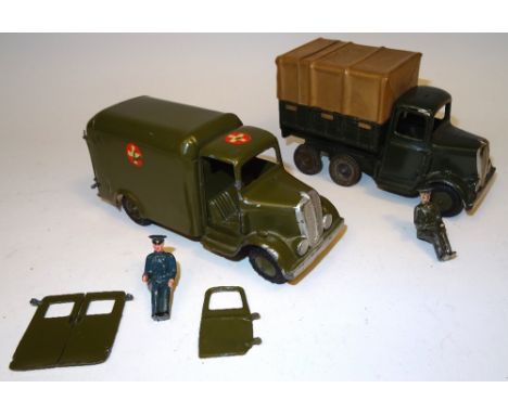  * Britains set 1512, Army Motor Ambulance khaki fifnish, with recast driver (G, all doors loose, driver repainted as RAF) 19