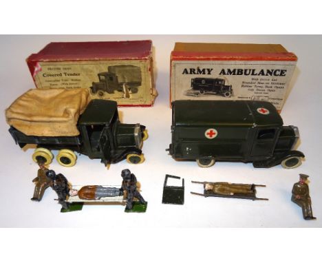  * Britains set 1512, Army Motor Ambulance dark green finish, with stretcher, casualty and driver in original illustrated box