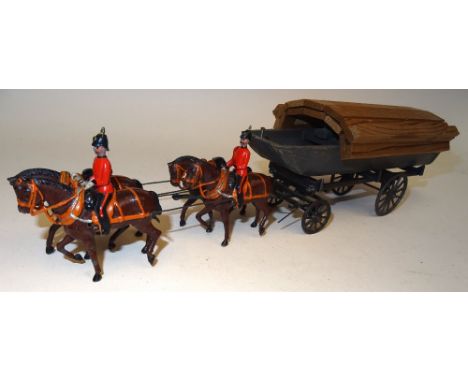 Britains set 203, Royal Engineers Pontoon Section RARE FIRST VERSION, collar harness  (Condition Very Good, Roadways replaced