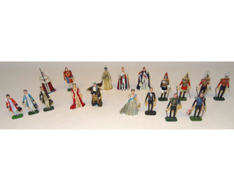 Graham Farish 1953 Coronation figures HM The Queen in coronation robes, HM The Queen, HRH Prince Philip, English, Scottish an