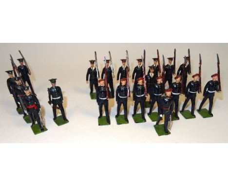  * Britains set 2092, Parachute Regiment with Officer (Condition Excellent), set 2030, Australian Infantry in blue Ceremonial