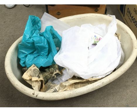 Victorian Childrens bath and an assortment of collectors plates , bath 65cm long. Postage category D- NO RESERVE