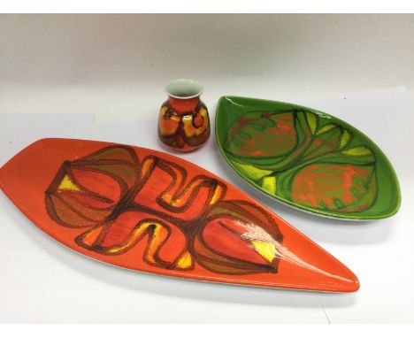 Three items of Poole pottery. Shipping category D.