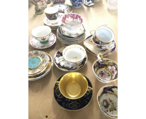 A collection of Victorian and layton cups and saucers including limoges. CAT D