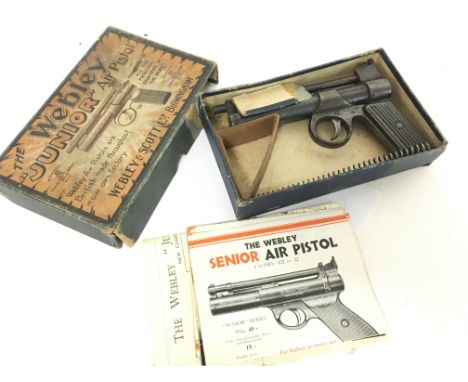 A boxed vintage Webley & Scott Junior .177 air pistol. Postage category C