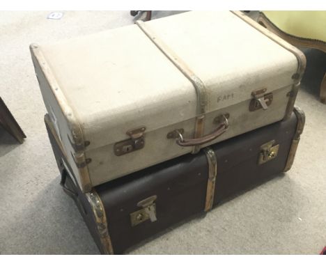 Two Vintage trunks, dimensions 48x76x32cm & 45x68x25cm