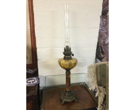 An onyx and metal oil lamp. Shipping category D.- NO RESERVE