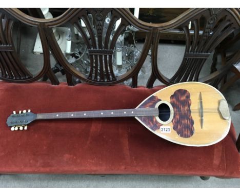 A vintage long necked mandolin, 97cm.- NO RESERVE