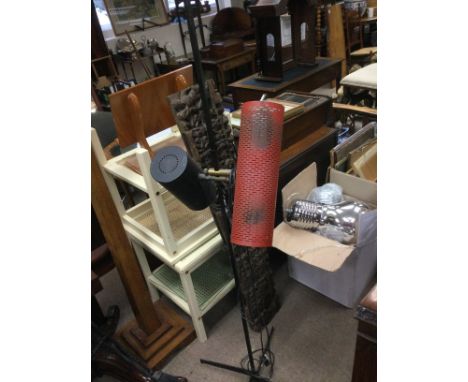 A vintage anglepoise standard lamp and two contemporary celing lights in the form of giant light bulbs. Shipping category D.
