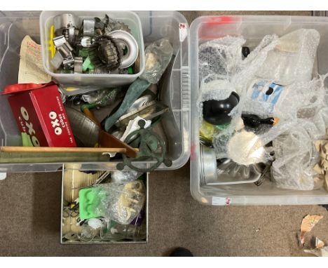 A collection of vintage kitchenware items including jelly moulds