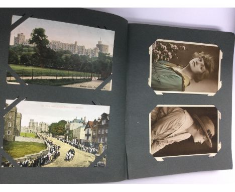 An album of vintage postcards including some signed examples of theatre actresses. Shipping category B.- NO RESERVE