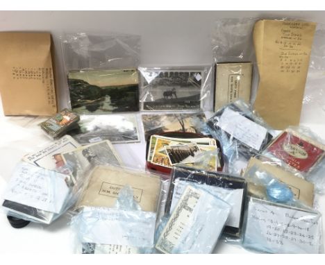A Collection of vintage world postcards and cigarette cards, postage cate B- NO RESERVE