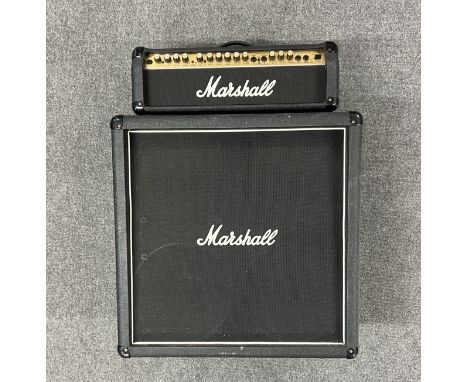 A 1990s Marshall 8100 Valvestate Amplifier head with 8412 Lead 4x12 Speaker Cabinet - a U.K. Bletchley built Marshall Amp Sta