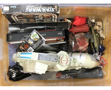 A collection of toys including Star Wars, Transformers, action man etc