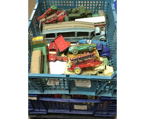 A collection of vintage Playworn cars including Dinky, Lesney etc. Postage category D