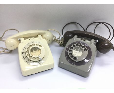 Two rotary dial telephones. Shipping category D.