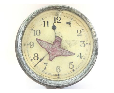 A vintage bakelite clock with a parachute regiment insignia, for spares or repairs.- NO RESERVE