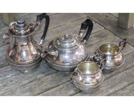 A plated four-piece tea service