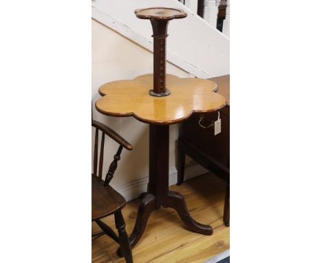 An oak metamorphic tripod table W.65cm