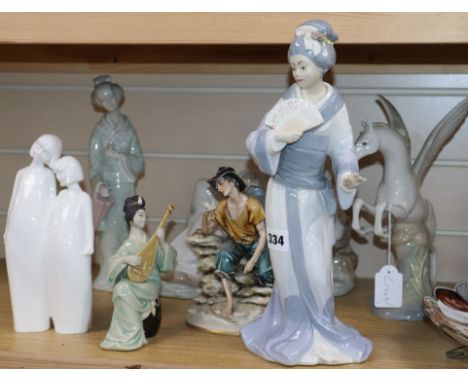 A group of Doulton, Nao, etc. porcelain figures