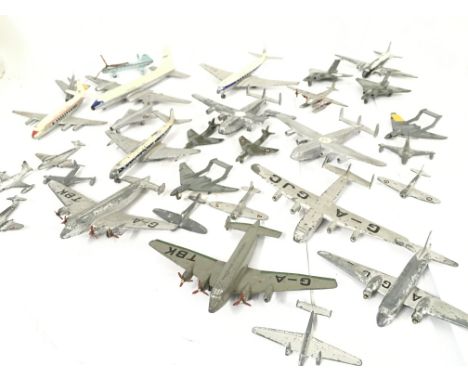 A Collection of Playworn Dinky Toys Aircraft. And Replacement props.