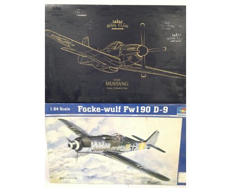 A Boxed Royal Class P-15 Mustang Model Kit 1:48 scale. and a Trumpeter Focke-Wolf Fw 190 D-9. 1:24 Scale.(2).