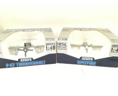 2 X Boxed Collection Armour Aircraft. 1:48 Scale. A P47 Thunderbolt and a Spitfire.(2).