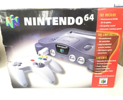 A Boxed Nintendo 64 games Console.