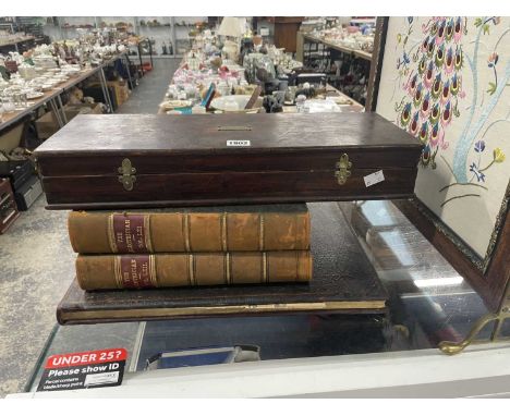 A wooden boxed BOC oxyacetelene cutting set, a pacock needle work firescreen, 2 volums of the'Electrician and an 1895 souveni