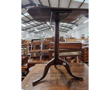 A country oak tripod table