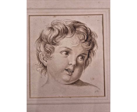 Augusta C. Leigh. (c.1840) Portrait of a young girl. pencil and brown wash. signed, 14 x 17 cm. Together with two studies of 