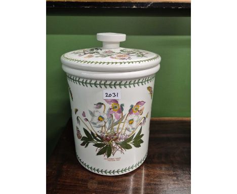 A large Portmeirion botanical storage jar and cover