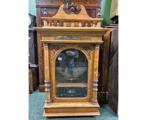 A rare Coin operated Polyphon music disc player in a walnut decorative case with plaque "Polyphon musical instrument, Leipzig