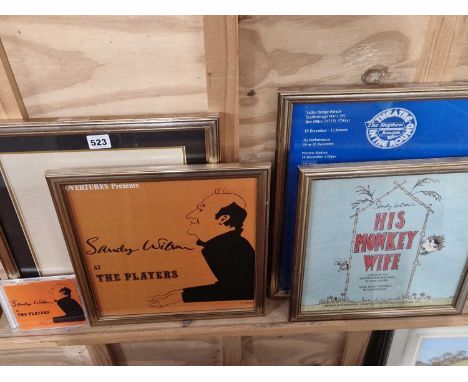 Y Einar Nerman (Swedish 1888-1983), ARR. a cartoon portrait of Sandy Wilson, a poster for him at the Players and a CD of that