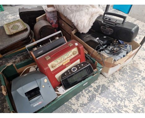 Vintage radios, a Play station 2, A Microtek scanner etc