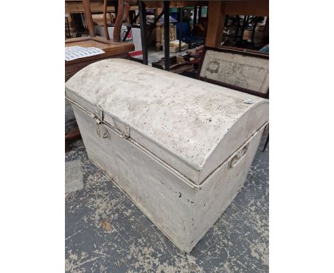 A large metal trunk.