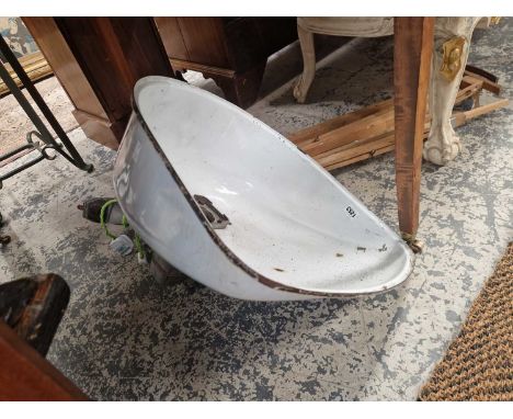A large industrial enamel high bay light fitting.