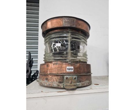 A copper ship's mast light