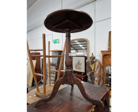 A small Georgian country oak tripod table.