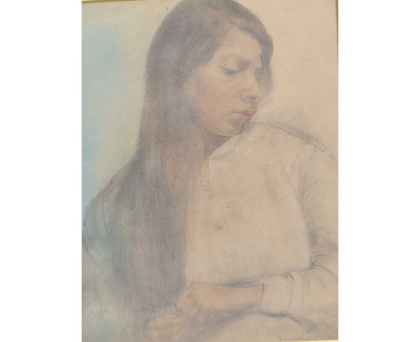Bernard Meninsky (1891-1950)Portrait of a Woman, Watercolour &amp; pencil. signed and dated 1916 lower right 22 x 28 cm.